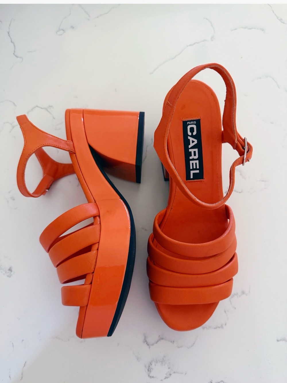 CAREL Leather Orange Sandals